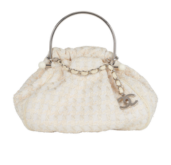 Tweed Boucle Knitting Tote, Fabric, Cream, 9968272(2004/5), 2*